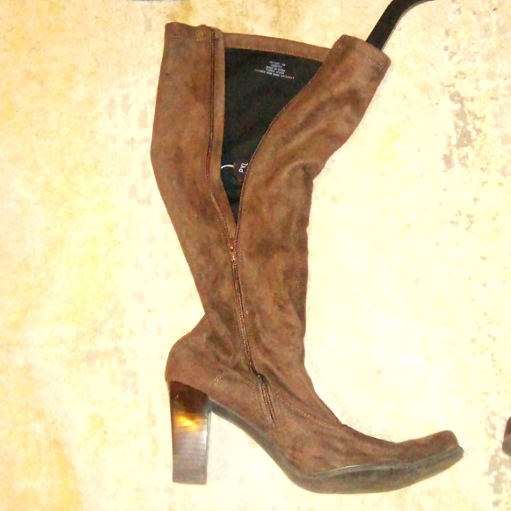 "FRANCO SARTO" Dark brown KNEE high zip-up 8" high heel boots SIZE: 8 @SEE PICS - Picture 5 of 8